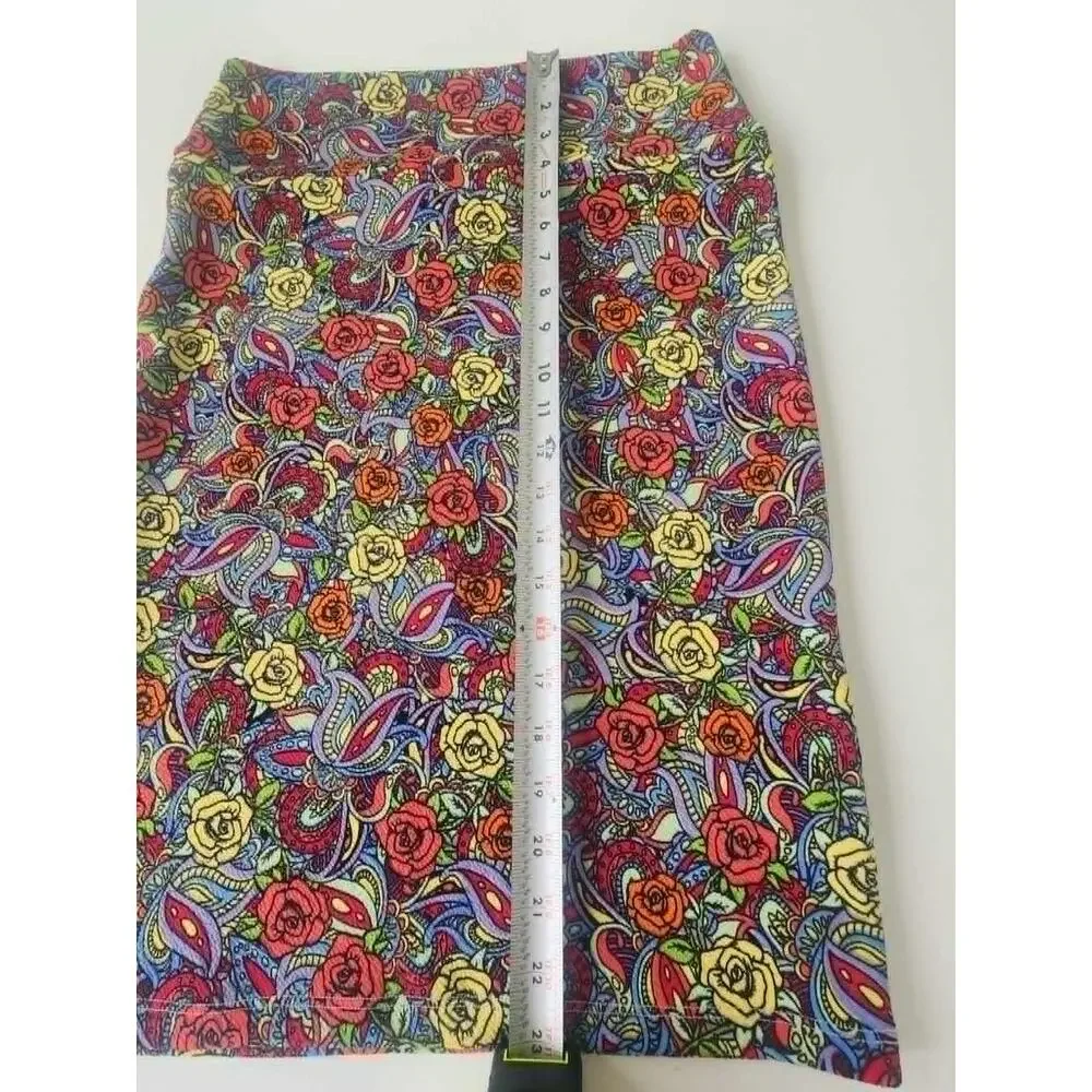 LulaRoe Cassie Skirt, Small, Bright Floral, Stretchy, Fun